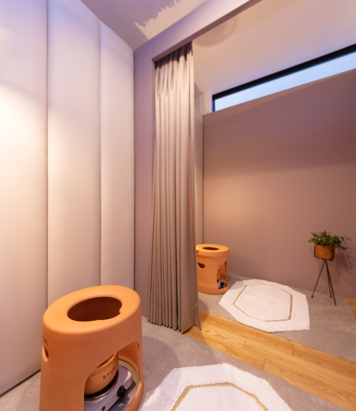 Pair steaming available ペア（男女でも可）でのよもぎ蒸しも対応